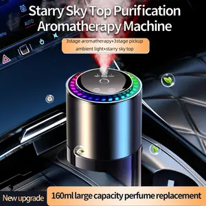 Car Air Freshener, Car Scents, Car Interior Diffusers, star projector, 200 Days Use (160ML Refillable), 15s Full-Car Fragrance, Adjustable Intensity, Auto On/Off, Ambient Light, Ocean Scent, For Car/Bedroom, Valentine's Day gift