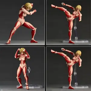 Attack On Titan Amazing Yamaguchi Revoltech Nr068 Female Titan Annie Leonhart Figures Pvc Figurine Collection Model Toy In-Stock