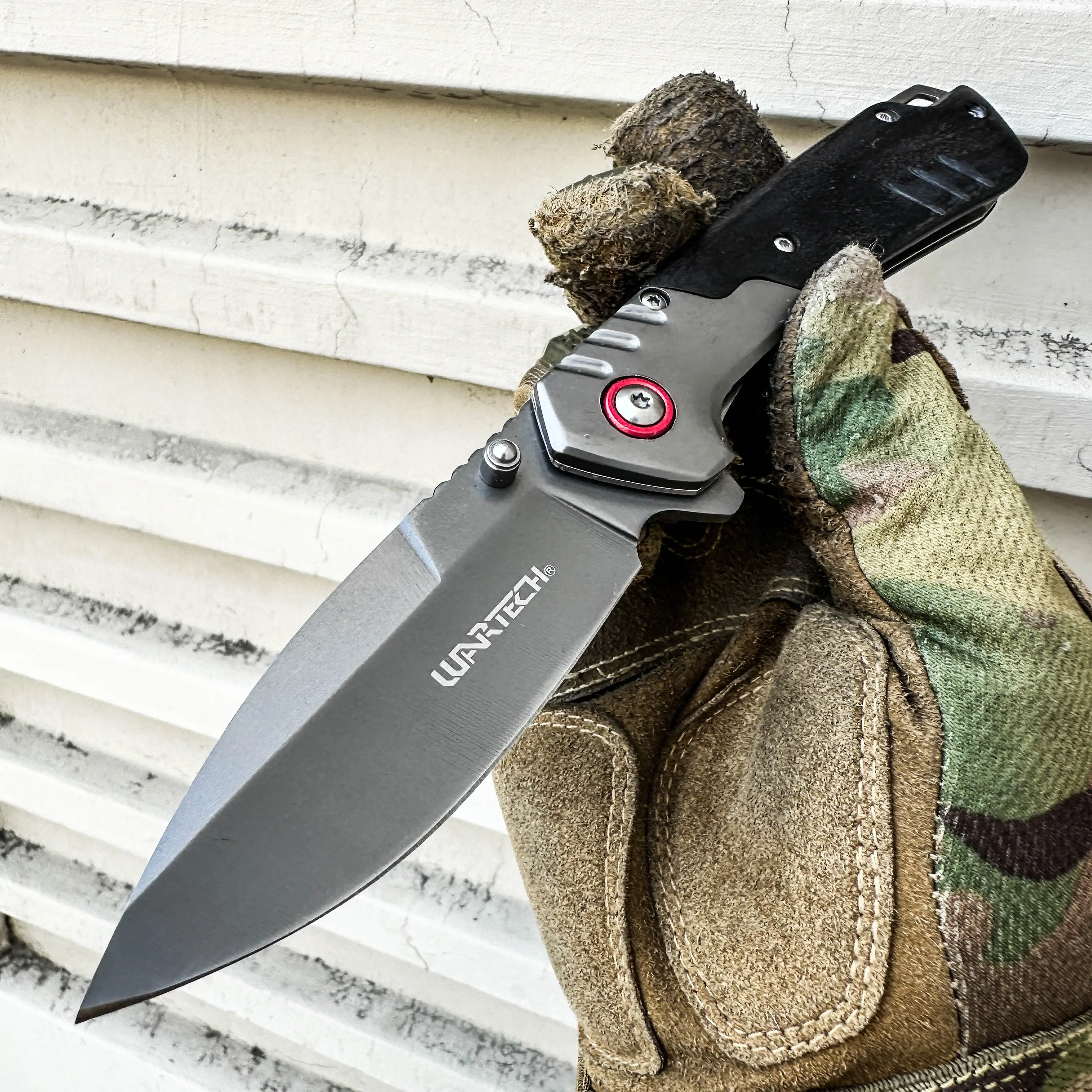 8" Bushcraft Wooden Handle EDC Folding Pocket Knife for Man, Sharp Stainless Steel Blade, Lightweight Outdoorsman Tool for Camping Hiking
