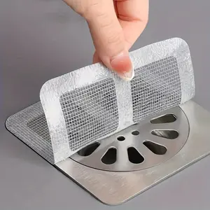 Disposable Shower Drain Hair Catcher, 6/12pcs Disposable Hair Catchers for Shower, Floor Sink Strainer Filter Mesh Stickers, Bathroom Accessories