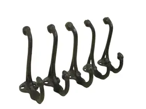 5 RUSTIC COAT HOOKS HAT ENTRY WAY HALL TREE KEYS STORAGE Hardware CAST IRON
