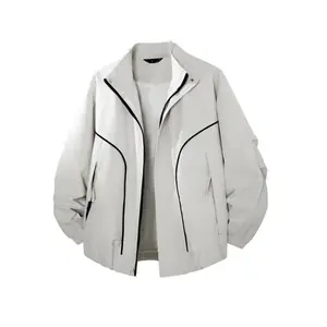 Men's Casual Fashion Loose-Fit Comfortable Durable Wrinkle-Resistant Windproof Stand Collar Multi-Functional Outdoor Sports Jacket Versatile Breathable Jacket Ideal for Daily Commuting and Business Attire  Coats