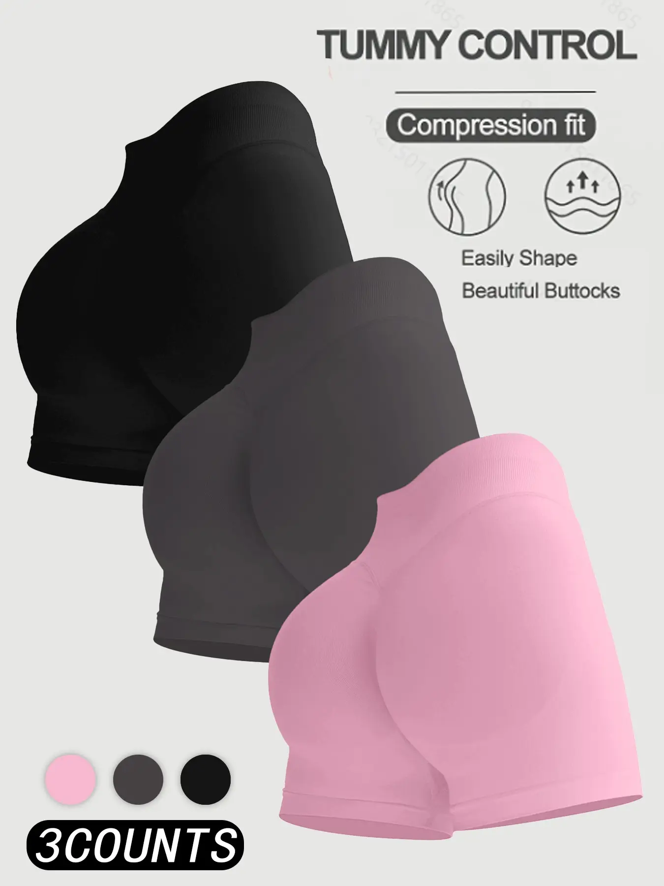 Women's Solid Color Seamless Gym Shorts, Compression Stretch Shorts, Workout Shaping Shorts, Butt Lifting Skinny Shorts for Yoga Gym Workout Running, Ladies Sportswear for Indoor Outdoor Wear