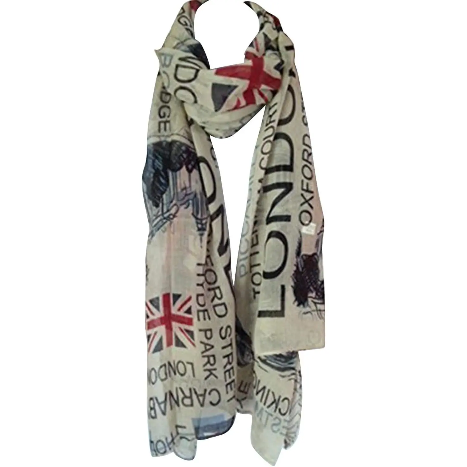 Union Jack Scarf London Souvenir  Soft and Oversize Fashion Scarf