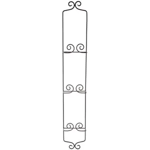 Bard's Black Wrought Iron Wall Mountable Vertical Hanger for 3 Plates, 39" H x 6" W x 2" D (For 8.5"-10" Plates)