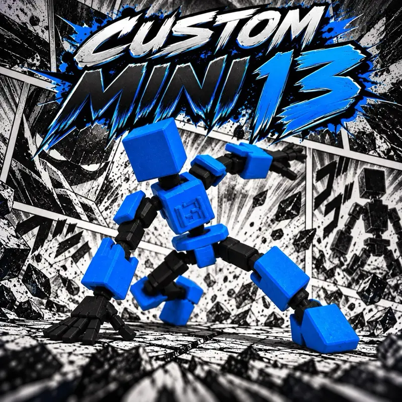 Lucky 13 Mini 13 Articulated Desk Decor with Removable Armor & Weapon Set - 3D-Printed Figure, Available in Various Colors, Customizable Design Standing Ornaments Decoration