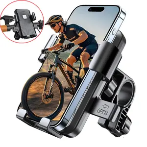 Bike Phone Holder, Motorcycle Mount - Motorcycle Phone Holder, Handlebar Cell Phone Clamp, Scooter Phone Clip Gifts for iPhone 17 Air Pro Max, 16 15 14 13 12 11 Plus, S20, 4.7 to 6.8" Smartphones