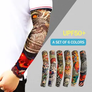 6-Piece Set of Flower Arm Tattoo Sleeves, Suitable for Outdoor Riding and Outdoor Sports, Men's and Women's Outdoor Personalized Simulation Temporary Tattoos