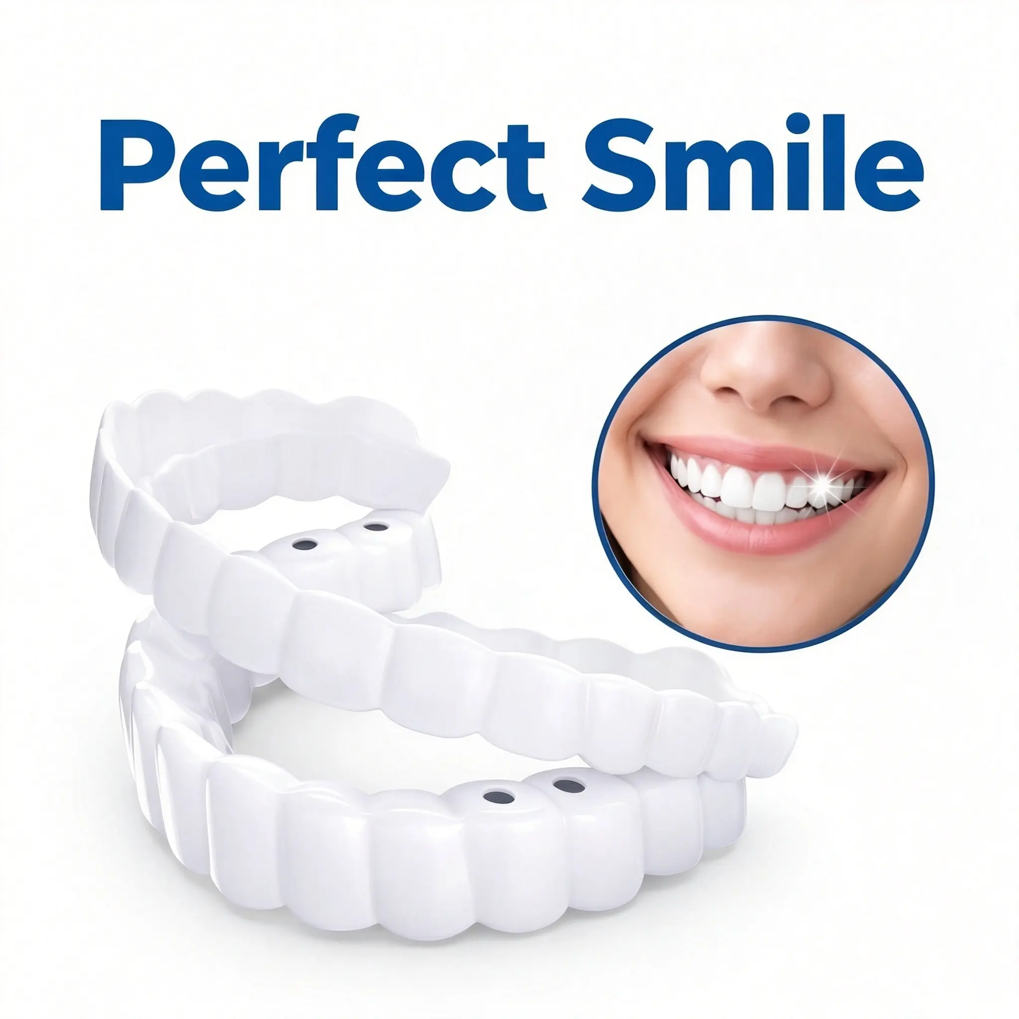 [3 Pairs] Cosmetic Dental Smile Covers - Temporary NaturalWhite Dentures 1 Minute Vision Enhancement - Non-MedicalSnap-On Veneers, Soft and Flexible to Fit Upper Teeth -Reusable Smile Covers