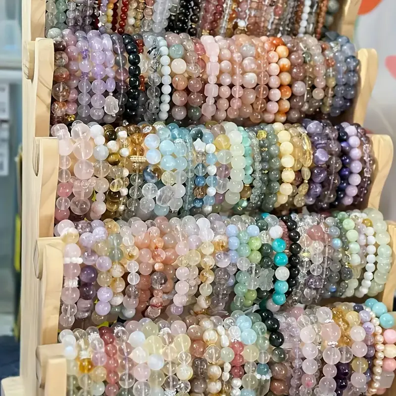 30pcs Mix Bohemian Handmade Glass Bead Bracelet Set For Women, Cracked Bead Bracelet Series, Suitable For Vacations And Daily Parties Occasion, Gifts For Family And Friends