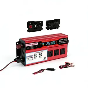 DC 12V to 110V AC Power Inverter with LCD Display, 5000W Peak Modified Sine Wave for Truck Boat Road Trip