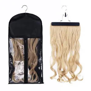 Hair Extensions Hanger with Storage Bag Hairpieces Storage Holder Wigs Carrier Case for Store Style Hair