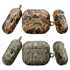 Bottomland Camo AirPods Case for AirPods 1 2 3 4, AirPods Pro 1 2 3, Duck Hunting Camouflage Pattern Earbuds Cover, Outdoor Protective Case