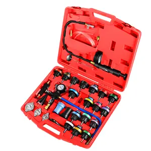 JIFETOR Radiator Coolant Pressure Tester Vacuum Refill Tool Kit, 28PCS Automotive Cooling System Leak Test and Pneumatic Purge Fill Set with Testing Adapter Caps Universal for Airlift Car Auto Truck