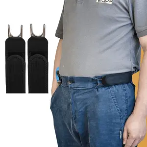 Adjustable Elastic Waistband Extender, No-Buckle Lazy Belt, Unisex, Comfortable Design, Metal Hook & Velcro, Fits Jeans, Pants, Skirts, Quick Adjustment