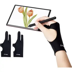 Digital Drawing Glove 2 Pack,Artist Glove for Drawing Tablet,ipad,Sketching,Art Glove with Two Finger for Right Hand and Left Hand (Smudge Guard,Small,2.95 x8.18inch