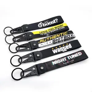 1 Pcs JDM Style Key Ring Lanyard Tags Key Strap Tow Sides Thermoprint Car Motorcycle Keychain Holder Pendant Accessories