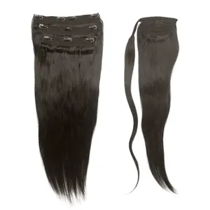 Straight Half Up Half Down Ponytail