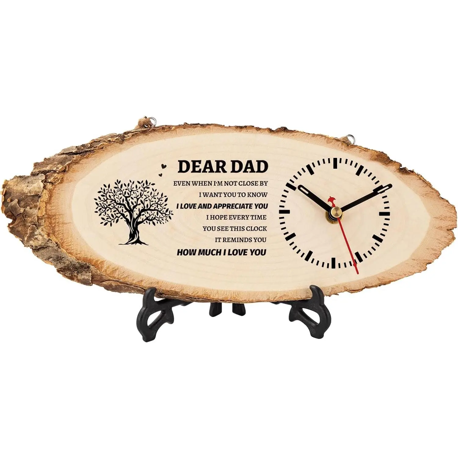 Mechanical Wooden Decorative Alarm Clock with Lettering - Adjustable Wall Mount Bedside Clock for Living Room, Birthday Gifts for Him, Home Supplies, Clocks For Living Room