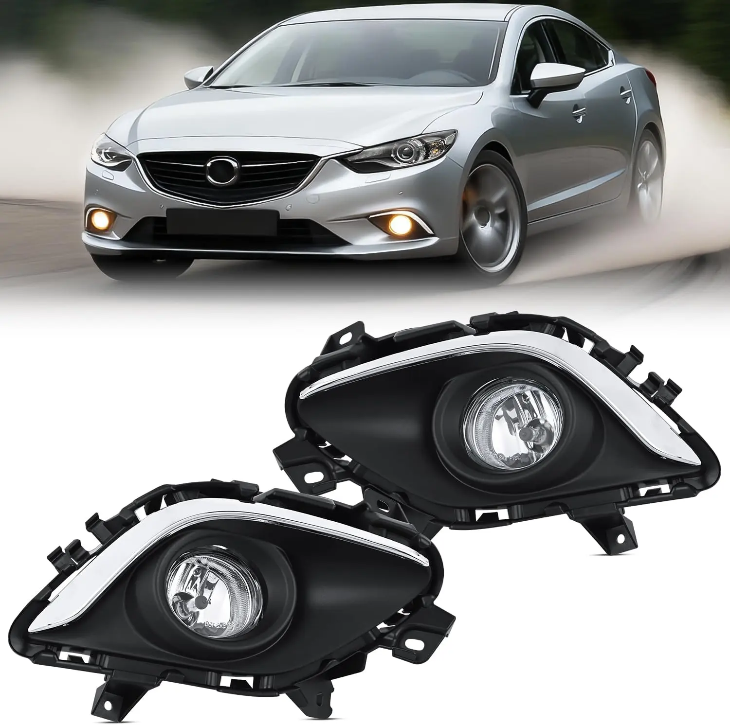 Nilight Car Fog Light Assembly - H11 12V 55W Bulbs, Driver & Passenger Sides, for 2013-2015 MAZDA 6, Auto Parts, Car Lights, Vehicle Accessories, Car Accessories