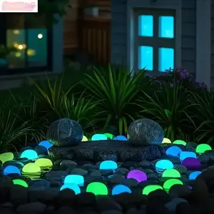 20pcs Extra-Large, Dreamy,Glow In The Dark Pebbles, Multicolor Luminous Stones For Garden Paths, Aquariums And Outdoor Night Decor tiktokshopspringglowup
