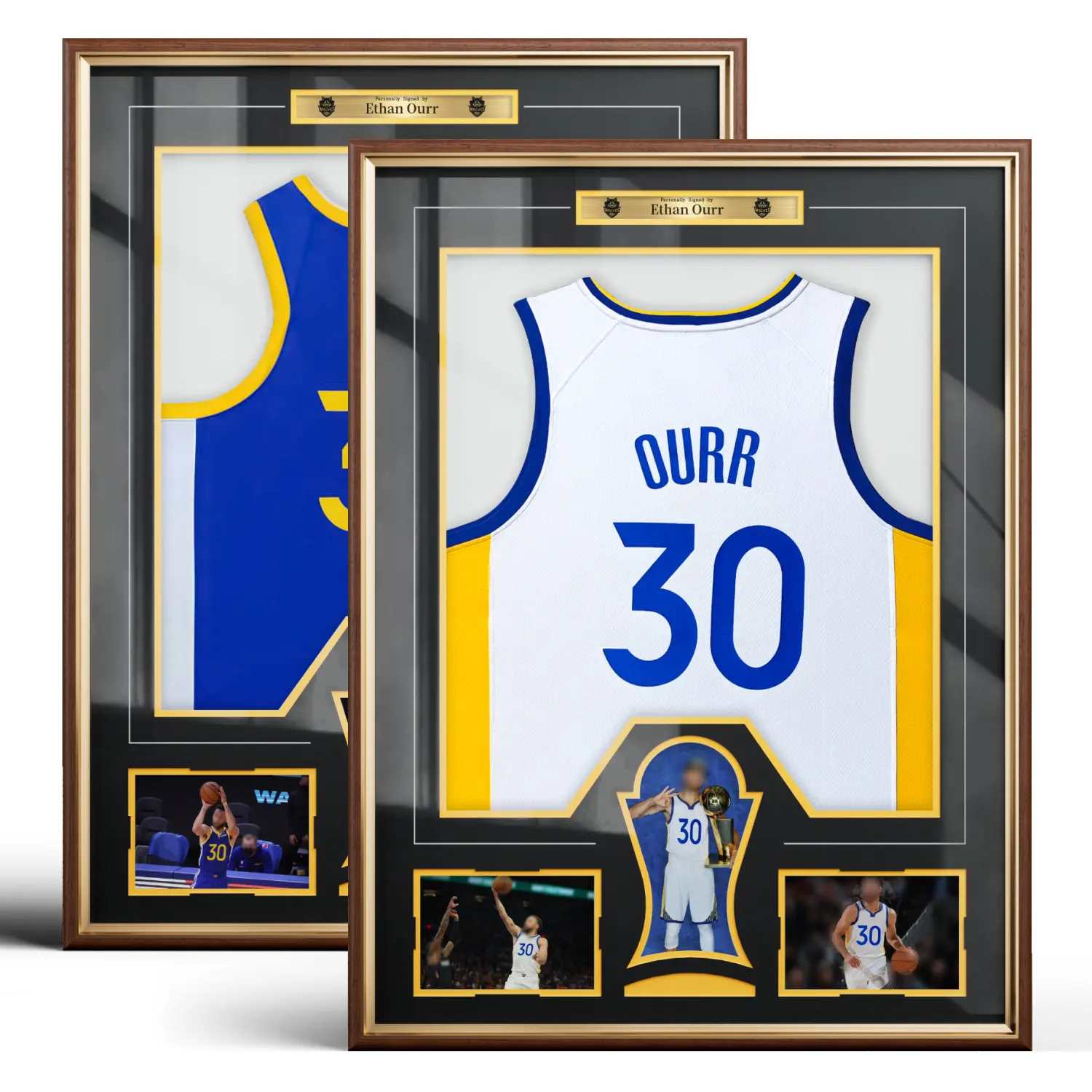 Premium Jersey Display Frame Shadow Box - 23.6x31.5" Solid Wood & Aluminum Alloy, 2.0mm Tempered Glass, Beveled Edge, No-Piercing Mounting Clip, Multi-Sport Autographed Memorabilia Home Decor Gift for Men