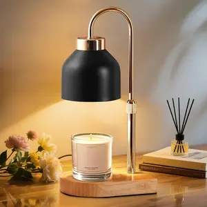 Candle Warmer Lamp with Timer and Dimmer, Height Adjustable Wax Melts Warmer for Jar Candles, Modern Retro Glass Shade  Base, Aesthetic  Decor, Birthday Gifts for Women Mom, 2 Bulbs