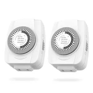 Indoor Mechanical Timers for Electrical Outlets, 2 Prong Plug in Outlet Daily Repeating Light Timer for Indoor Lights, ETL Listed (2 Pack)