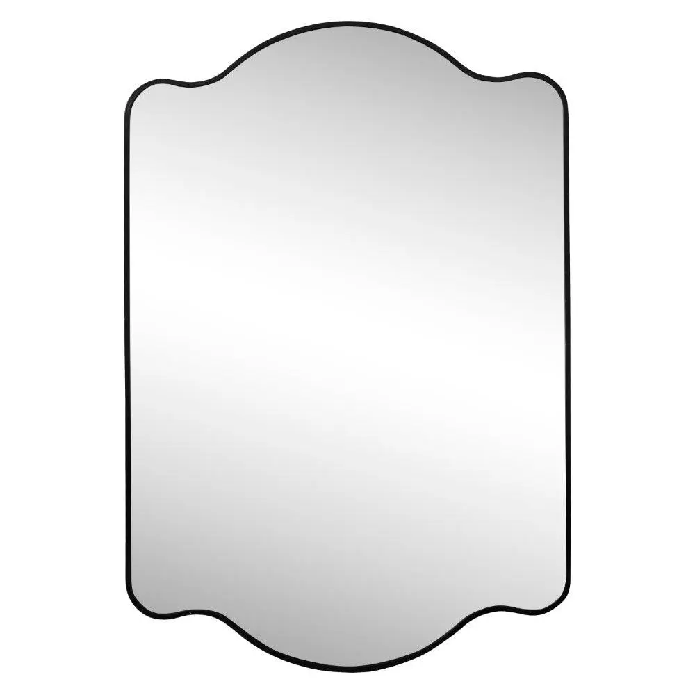 Louisa 24 in. W x 36 in. H Medium Scalloped Rectangular Metal Framed Wall Mirror Louisa 24 in. W x 36 in. H Medium Scalloped Rectangular Metal Framed Wall Mirror