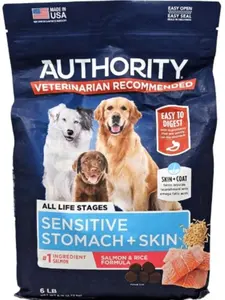 Authority Sensitive Stomach + Skin Salmon and Rice Dry Dog Food, 6 Pounds