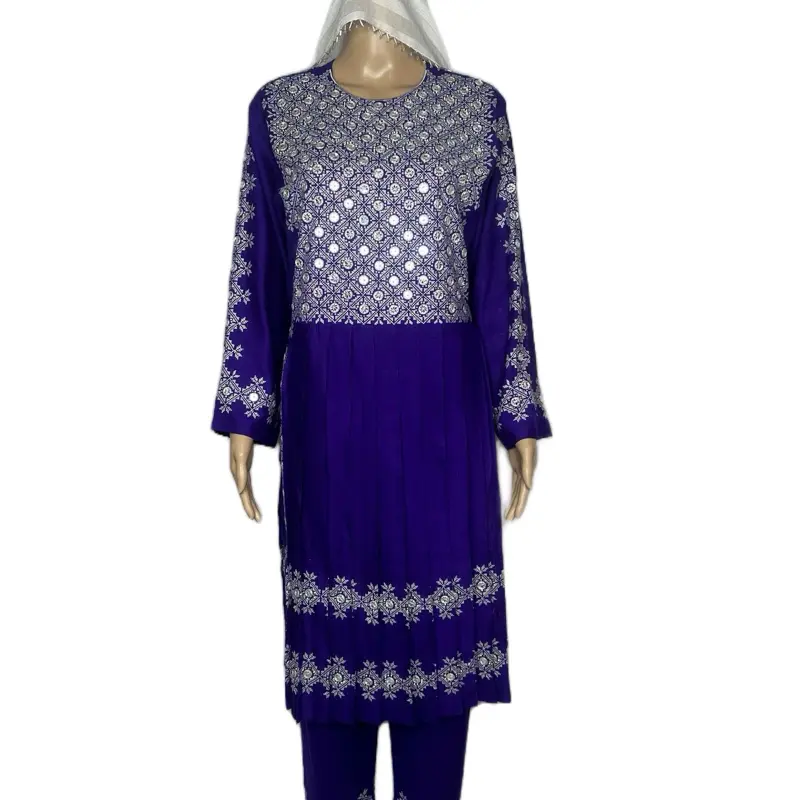 Hazaragi Dress for Women Afghan Tradtional Shisha Panjabi design handmade mirror Embriodery 100% Cotton Two-Pieces with Pants لباس هزارگی زنانه شیشه دوزی دیزاین پنجابی