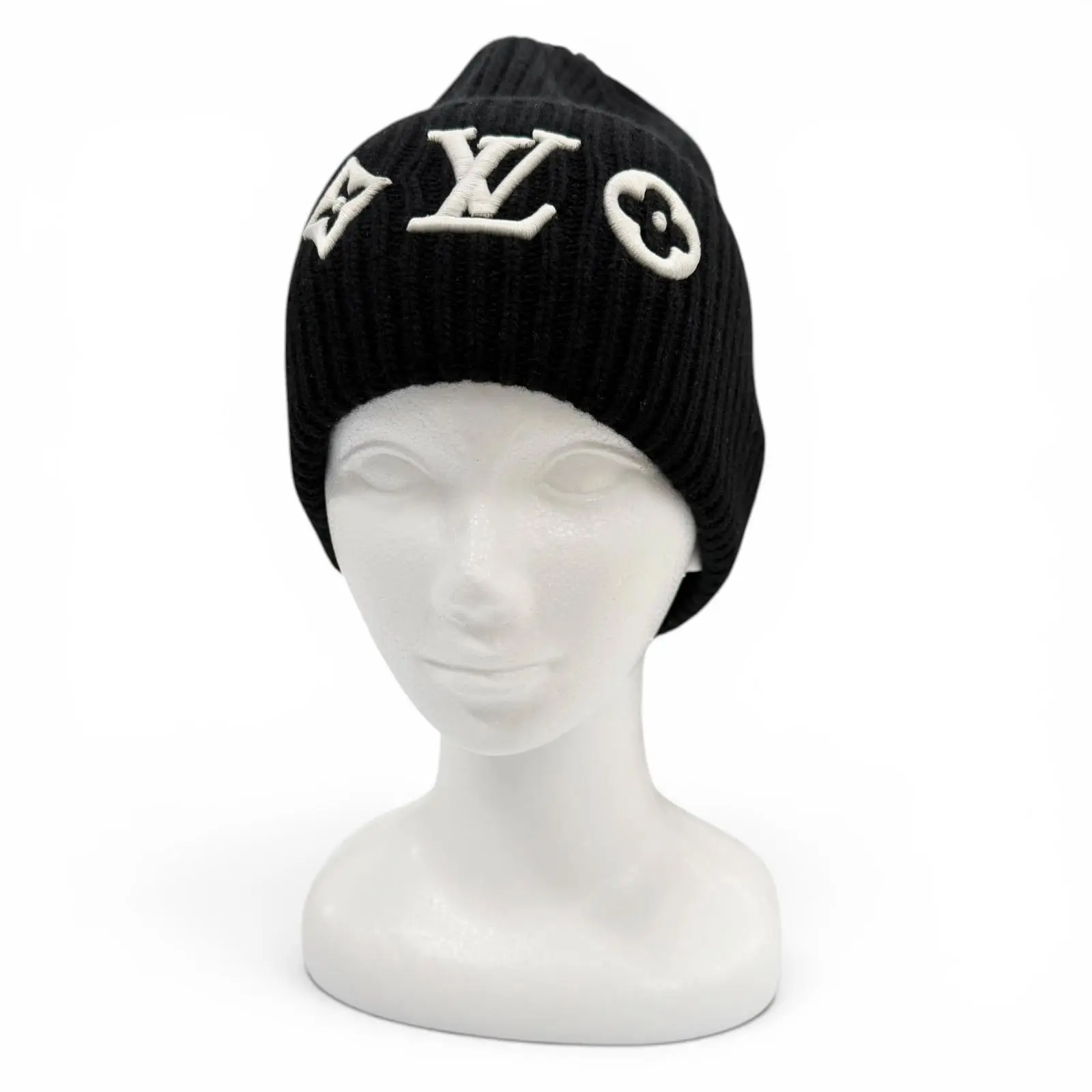 Pre-owned Louis Vuitton Wool Small Leather Goods LV Headline Beanie