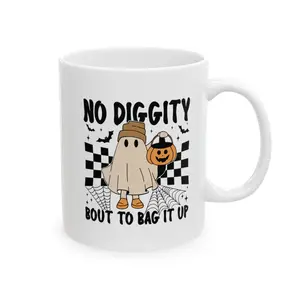 No Diggity Bout to Back It Up Halloween Mug, Funny Halloween Ceramic Mug, (11oz)