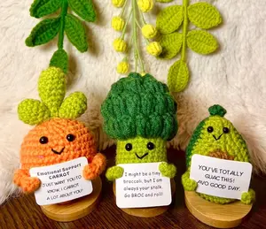 Handmade Crochet mini Caring carrot, Emotional Support broccoli, avocado,potato Gift Set-Positive Affirmation gift for Family
