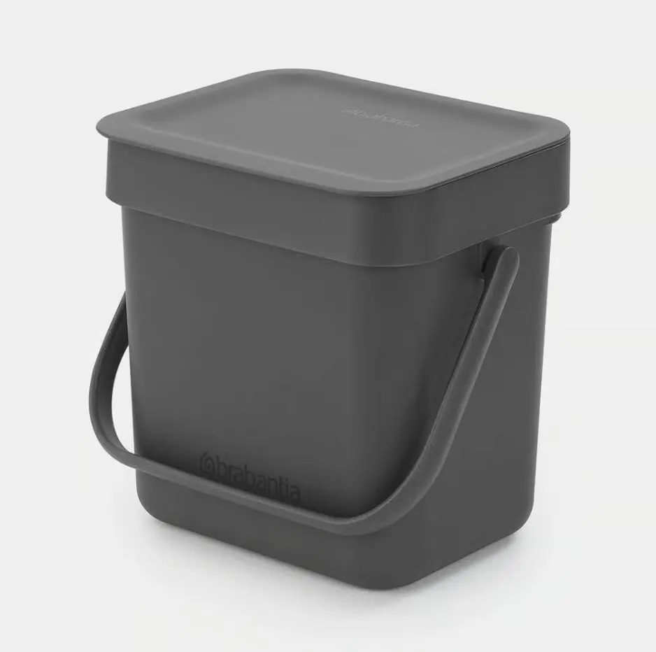 Sort & Go Indoor Compost Bin, 0.8 Gal (3L) Home Waste & Recycling Bin for Home Care Use