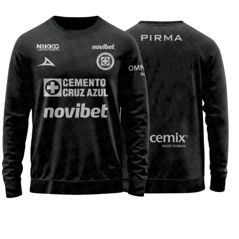 2526 Mexico League  Cruz Azul  Away Black Short Sleeve Long SleeveTop Soccer Jerseys LIGAMX Fan Edition