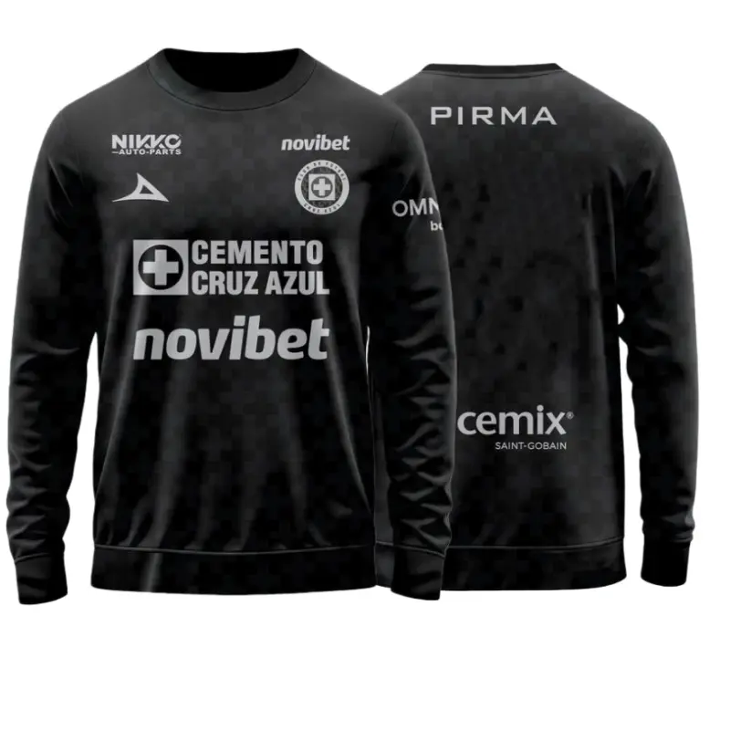 2526 Mexico League  Cruz Azul  Away Black Short Sleeve Long SleeveTop Soccer Jerseys LIGAMX Fan Edition