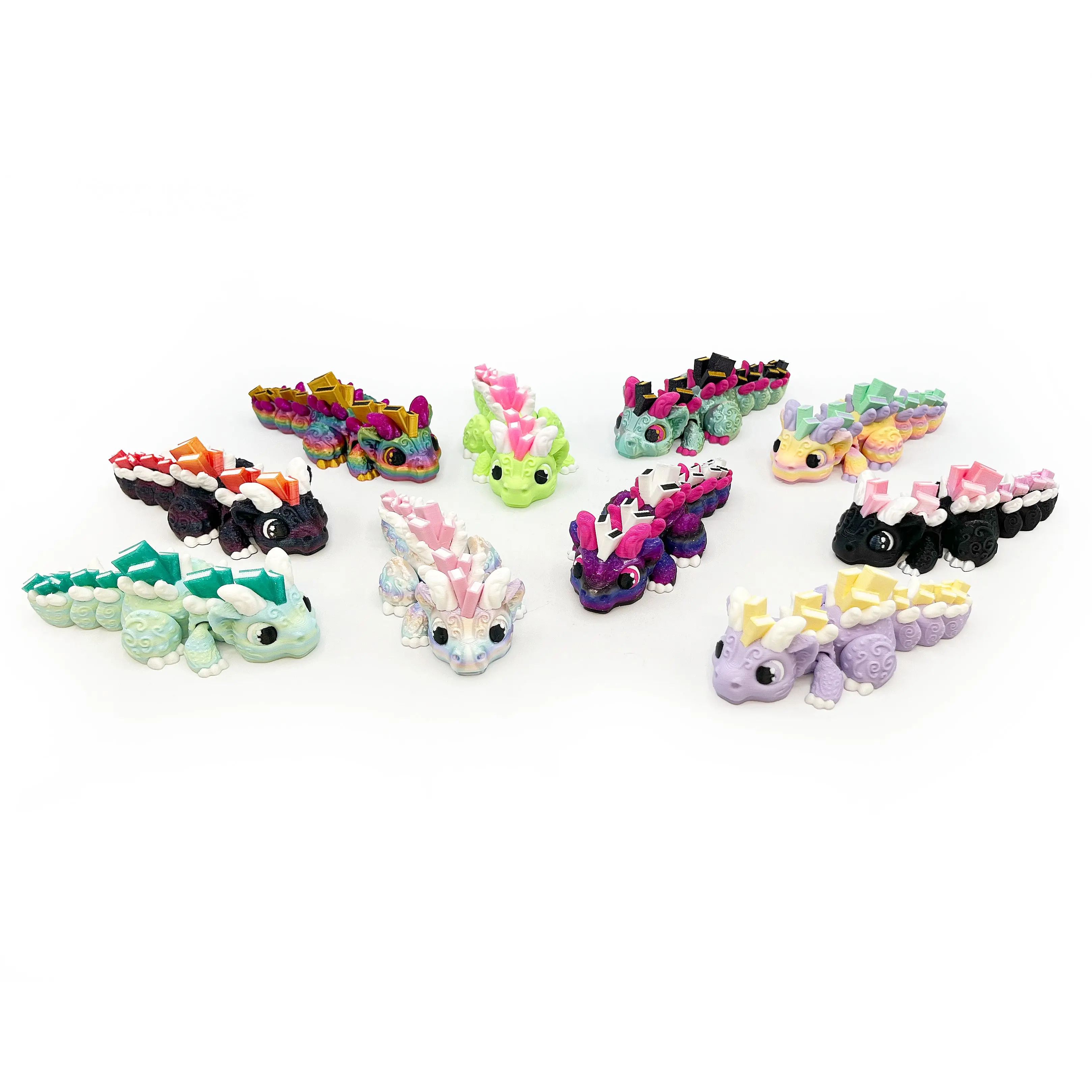 Book Dragon Desk Pals – Articulated 3D Printed Dragon Fidget Toy & Cute Bookish Desk Decor