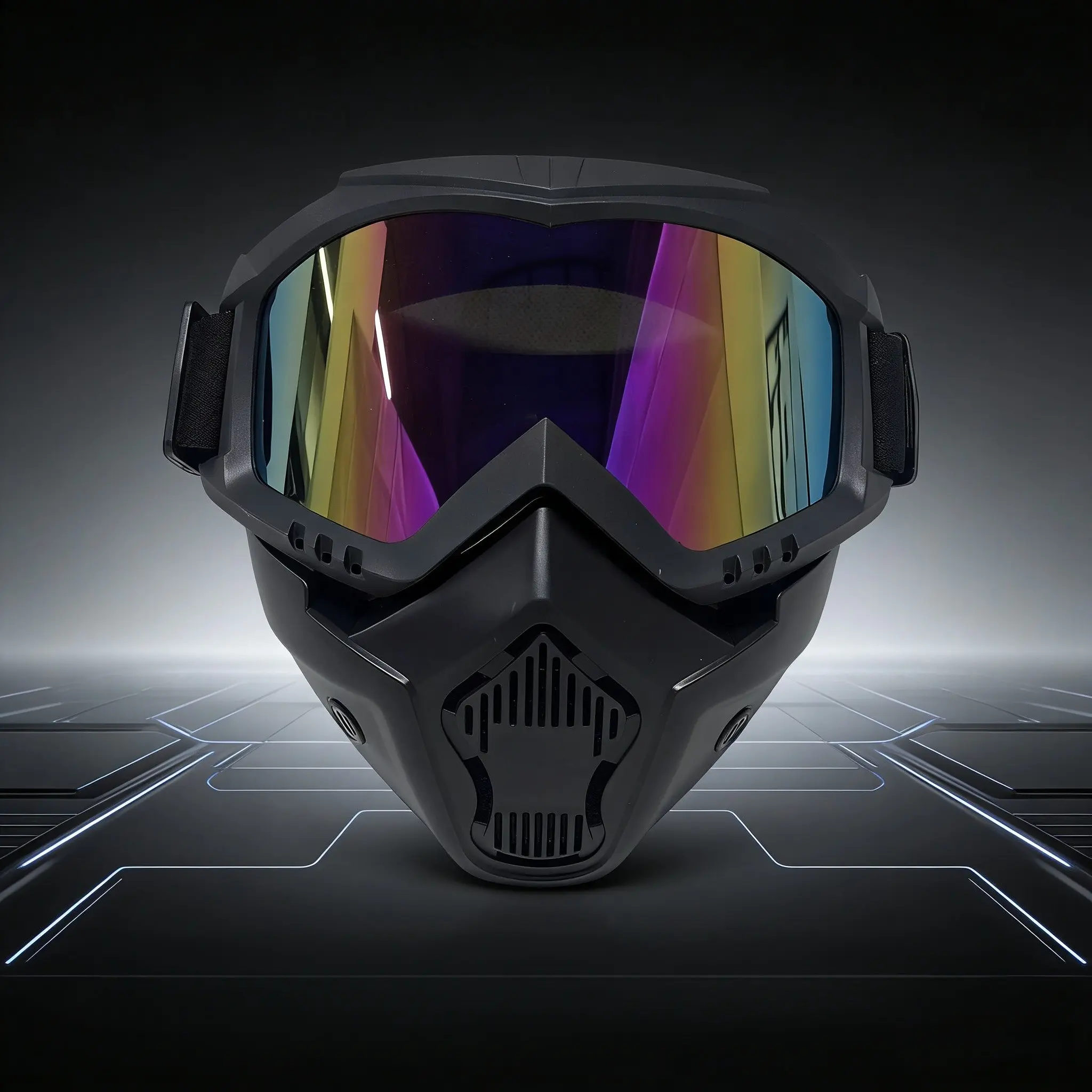 Mask with Elastic Strap, High Clearance Enhanced Lens Goggles Mask, Outdoor Cycling Mask for Men & Women, Protective Gear