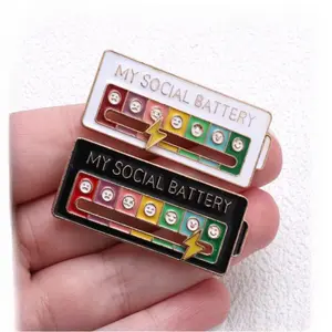 My social battery slider enamel, emotion, mood, interesting, introvert, lapel pin, suitable for bags, backpacks, hats, gifts, decoration