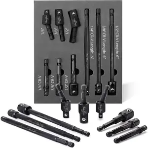 -  Socket Adapter Set, 9 count, Rotatable Socket Adapter, 1/2" 1/4" 3/8" 1/4" Hex Shank  Adapter Set,  Swivel Socket Set, Drill Socket Adapter,  Driver Socket Adapter
