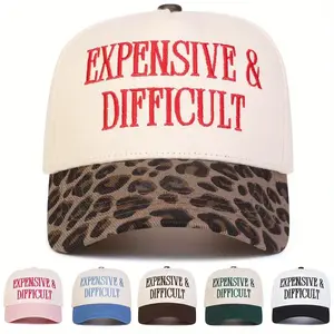 Unisex Letter Embroidered Patchwork Baseball Cap Five-sided Hat Outdoor Adjustable Sunscreen Leisure Hat Spring Autumn Travel Tourism Beach Vacation