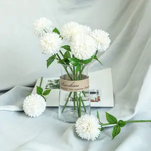 12Pack Artificial Fake Flower Plants Silk Chrysanthemum Ball Hydrangea Arrangements Wedding Bouquets Decor Home Kitchen Garden Party Table Floral Centerpieces DIY(Cream White) 11x2.75inch - Tools & Hardware.