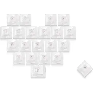 XVX Blank  Transparent Keycaps, PC Material Custom DIY Sweet Heart Keyboard Caps, Backlit Clear Glitter Candy Keycap Cherry Profile for MX Switches Mechanical Keyboard (21pcs)