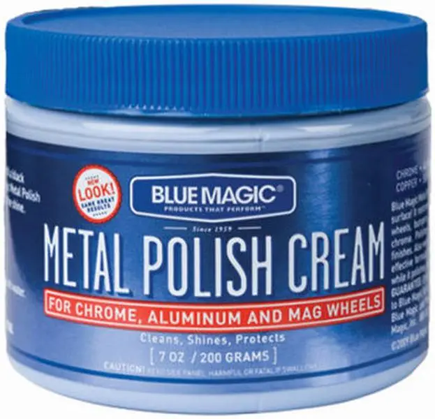 Blue Magic 400 Metal Polish Cream, 7 oz Chrome Polishing Solution for Automotive & Motorcycle Paint Care Maintenance, Chrome Polishing Polishes