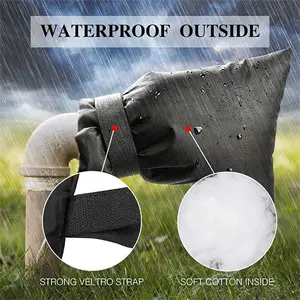 4 Pack Outdoor Faucet Covers for Winter Freeze Protection,5.5 x 7.9 Inch Reusable Waterproof Hose Bib Cover,Thickened Anti-Freeze Faucet Socks for Outdoor Garden,Black Organiser