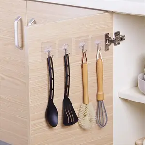 Moisture-Proof & Durable Transparent Hooks 10/30/50pcs, Home Strong Adhesive Nail-Free Wall Hooks, Heavy-Duty Load-Bearing, Multi-Functional Storage, Bathroom/Kitchen/Living Room/Bedroom, Essential Home Goodies