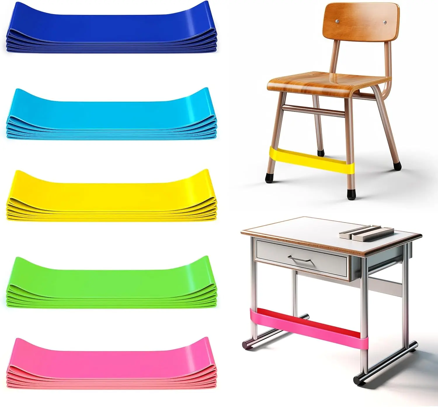 25 Pack Chair Bands for  with Fidgety ,  Tools for , Improve Focus & Reduce Restlessness, Chair Bands for Sensory  ADD  - Classroom &   Haves (Multicolor)