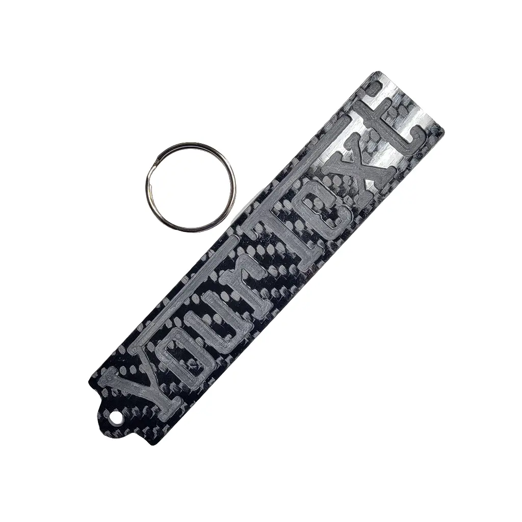 Custom Ferrari inspired keychain WITH YOUR TEXT Name, Made of Carbon fiber, Fiorano, Spider, Enzo, Personalized, Purosangue Glossy Twill
