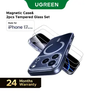 UGREEN Magnetic Case& 2pcs Tempered Glass Set for iPhone 17 series,Military-Grade Drop Protection,Compatible with Magsafe,  2 Pack 9H Tempered Glass Screen Protectors– 360°Full ProtectionDurable, Anti-Yellowing,Shockproof, Ultra-ThinTikTokShopSpringGlowUp